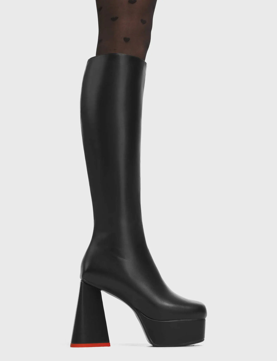 Sweet Talker Platform Knee High Boots - LAMODA