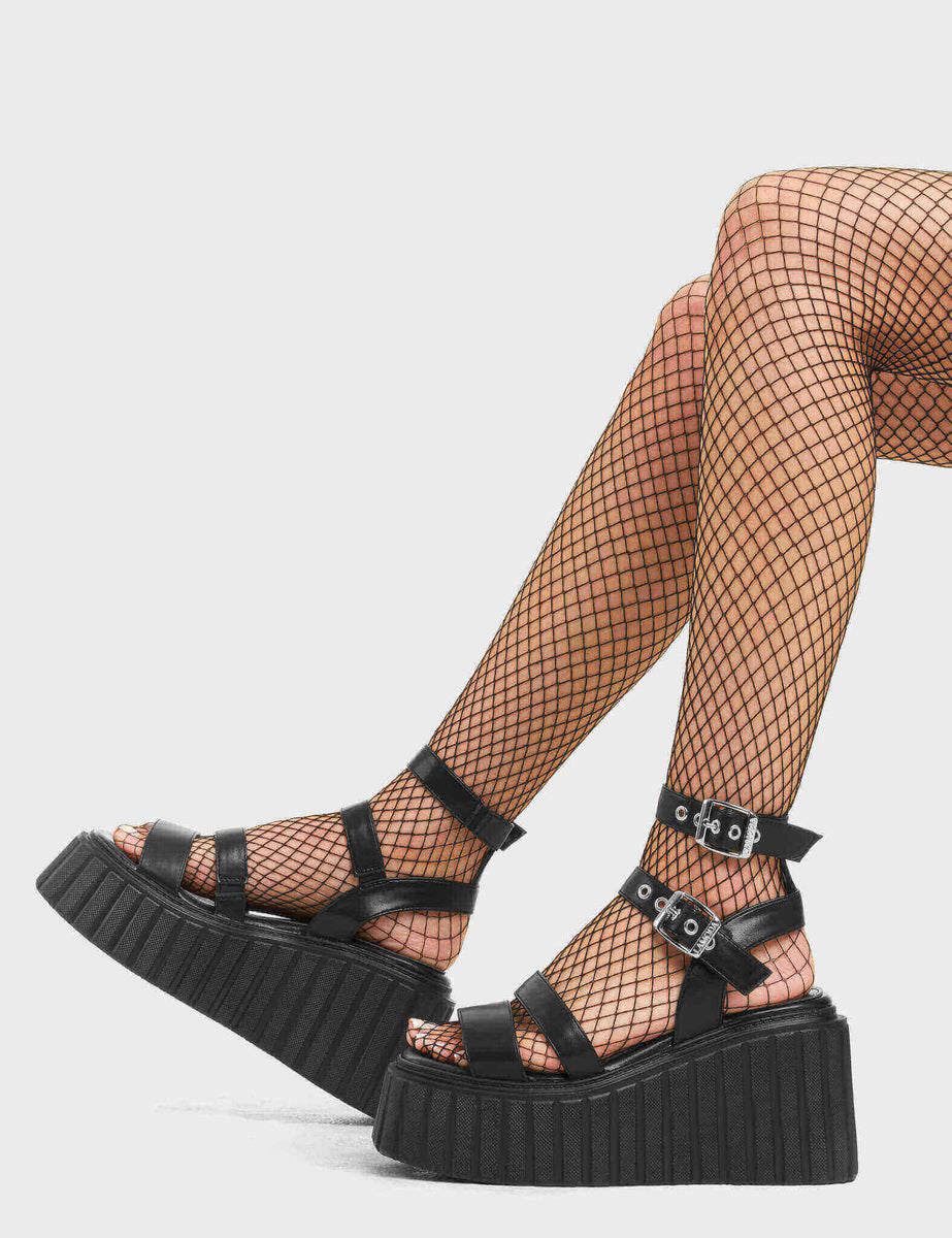 Dramatic Chunky Platform Creeper Sandals - LAMODA