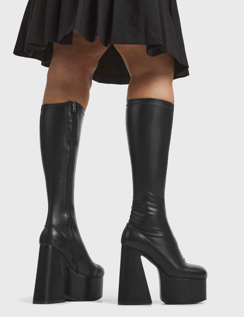 Hate You Super Stretch Platform Knee High Boots