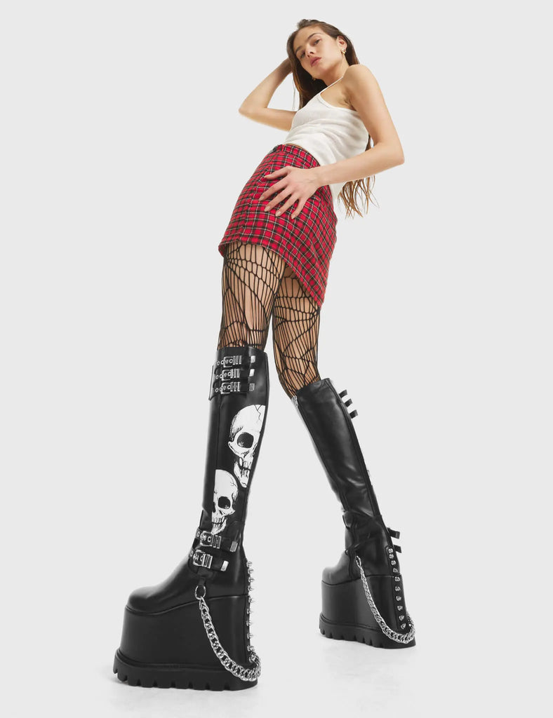 A Cut Above Chunky Platform Knee High Boots LAMODA