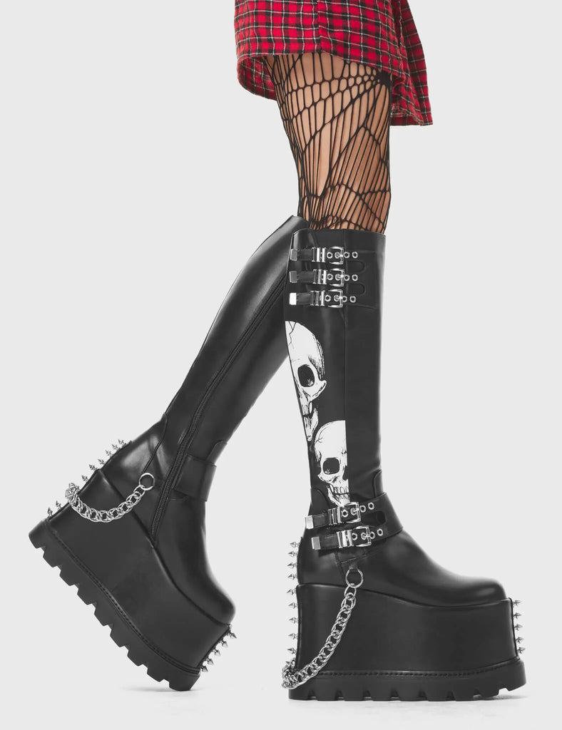 A Cut Above Chunky Platform Knee High Boots LAMODA