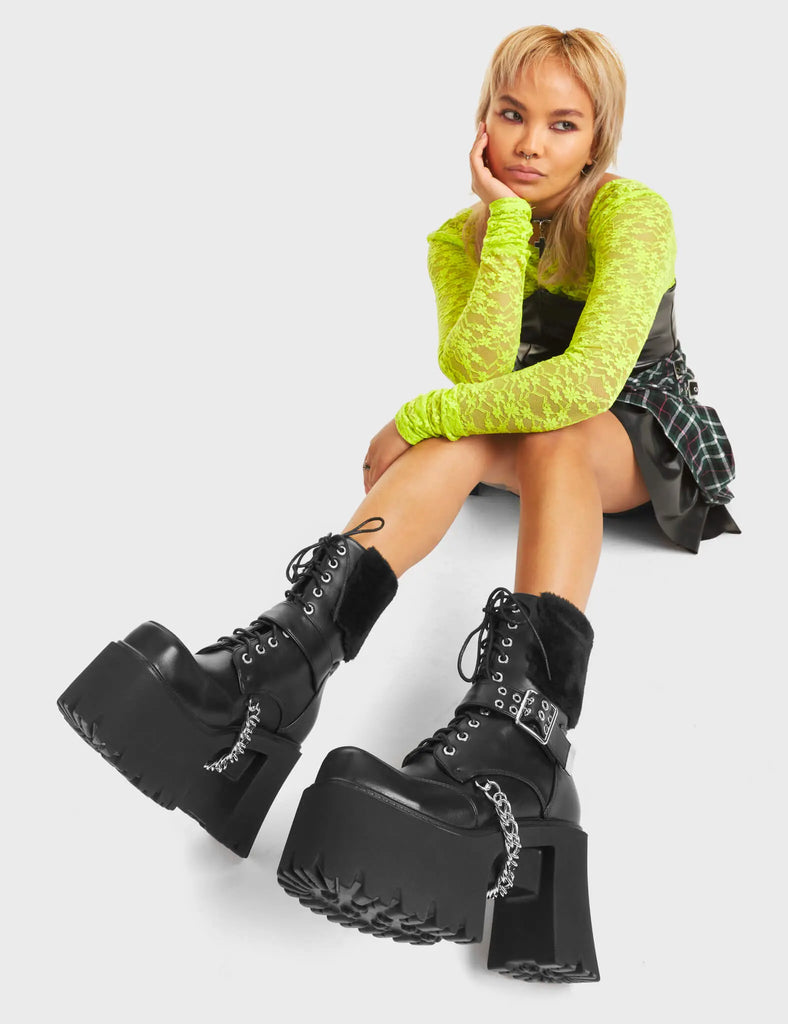 Accelerate Chunky Platform Ankle Boots LAMODA