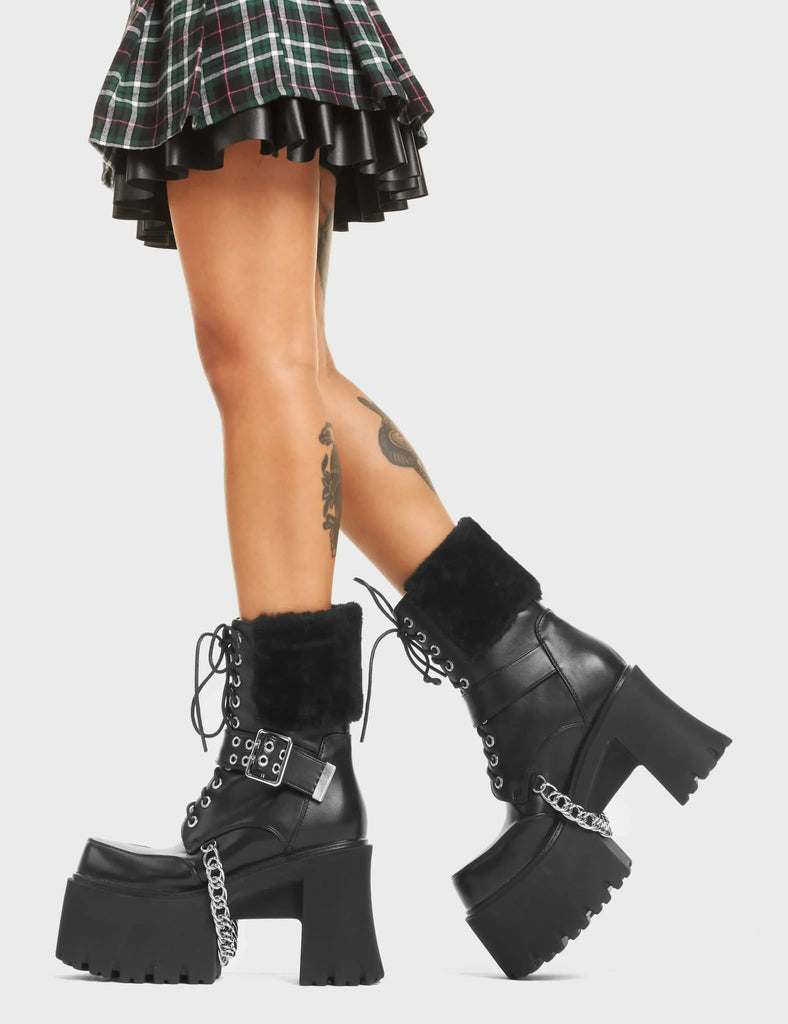 Accelerate Chunky Platform Ankle Boots LAMODA
