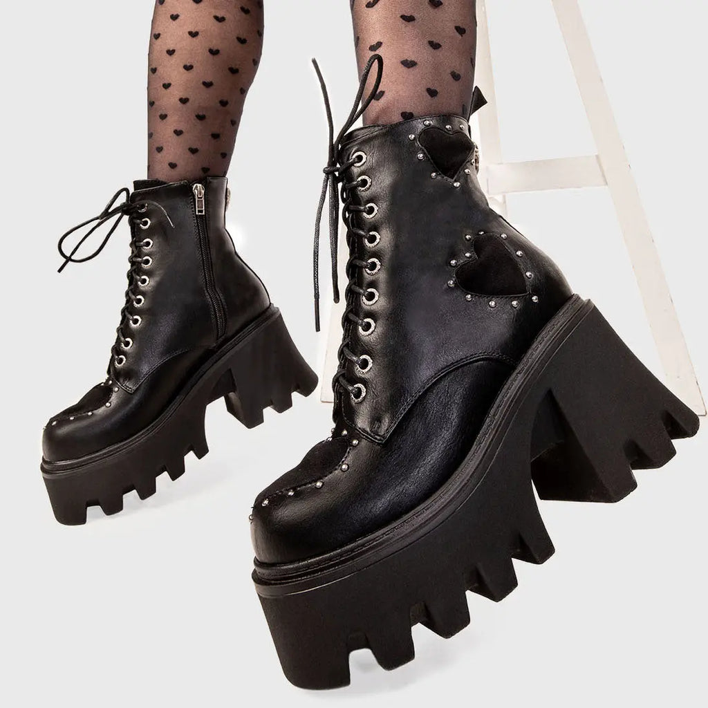 All I Need Chunky Platform Ankle Boots lamodawebsite