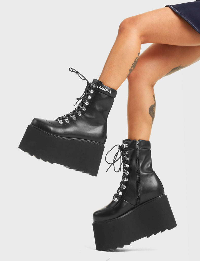 La Nuit Chunky Platform Ankle Boots