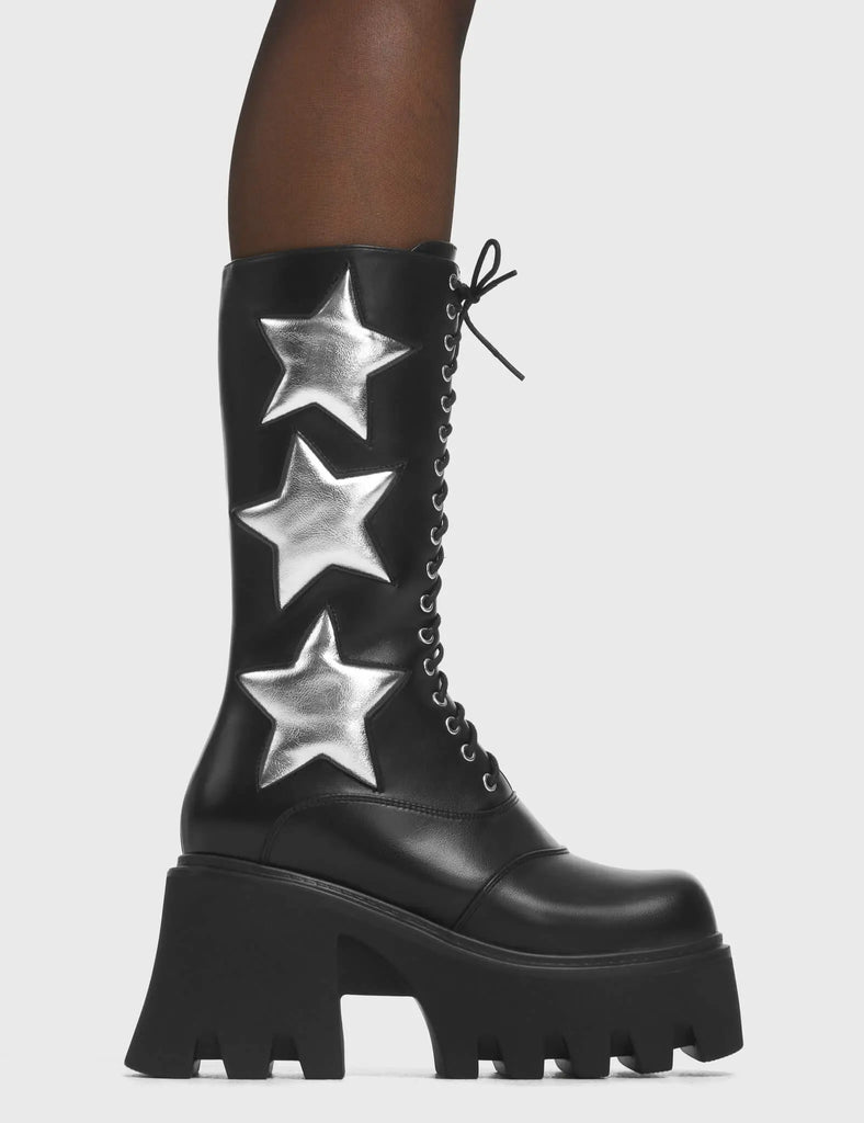 Big League Chunky Platform Calf Boots lamodawebsite