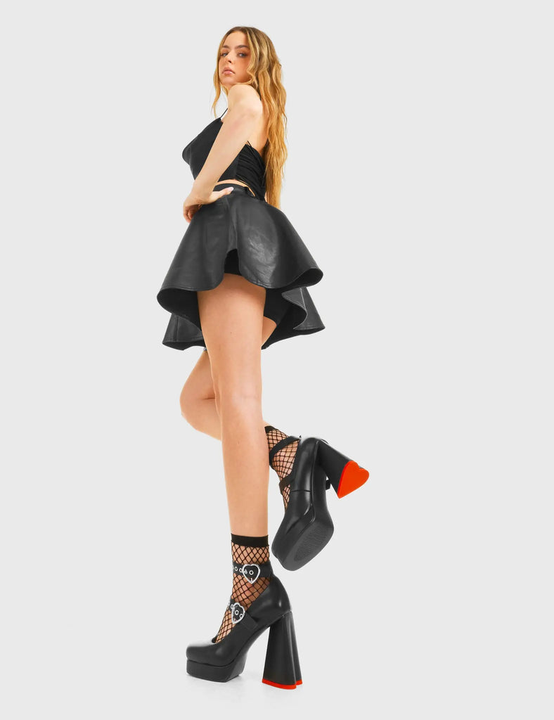 Broken Hearts Platform Heels LAMODA