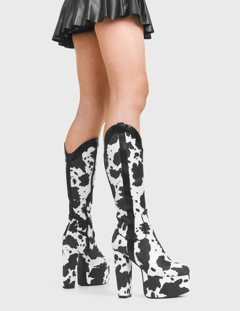 Cowgirl Platform Knee High Boots lamodawebsite