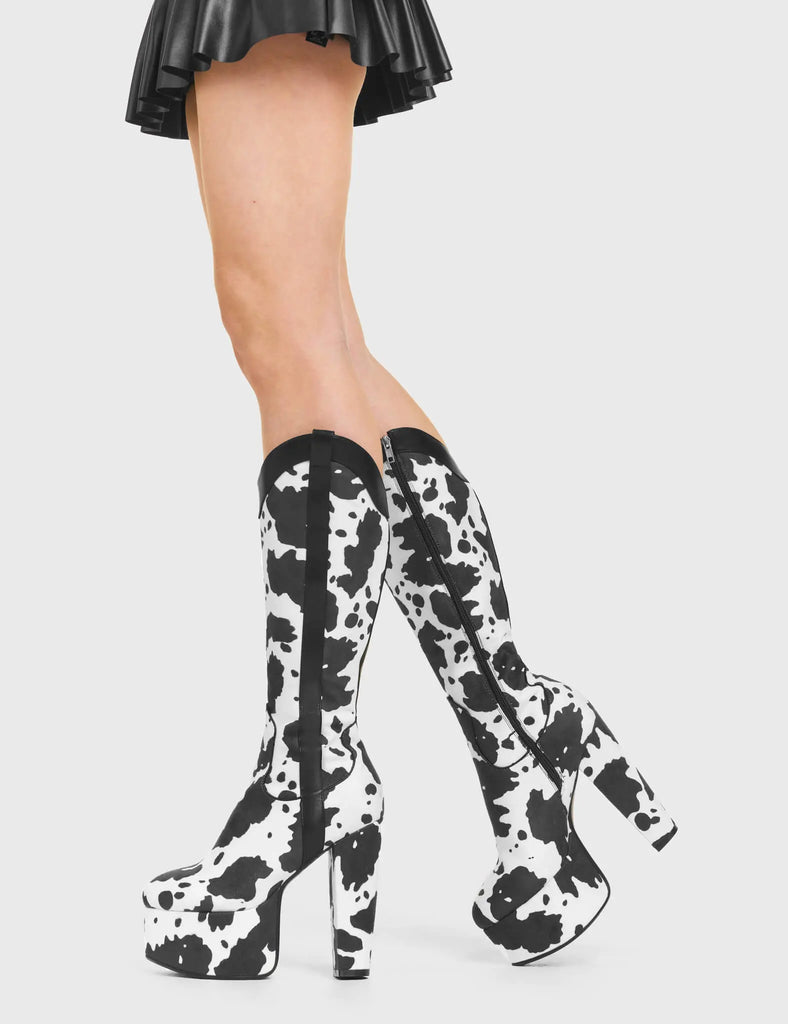 Cowgirl Platform Knee High Boots lamodawebsite