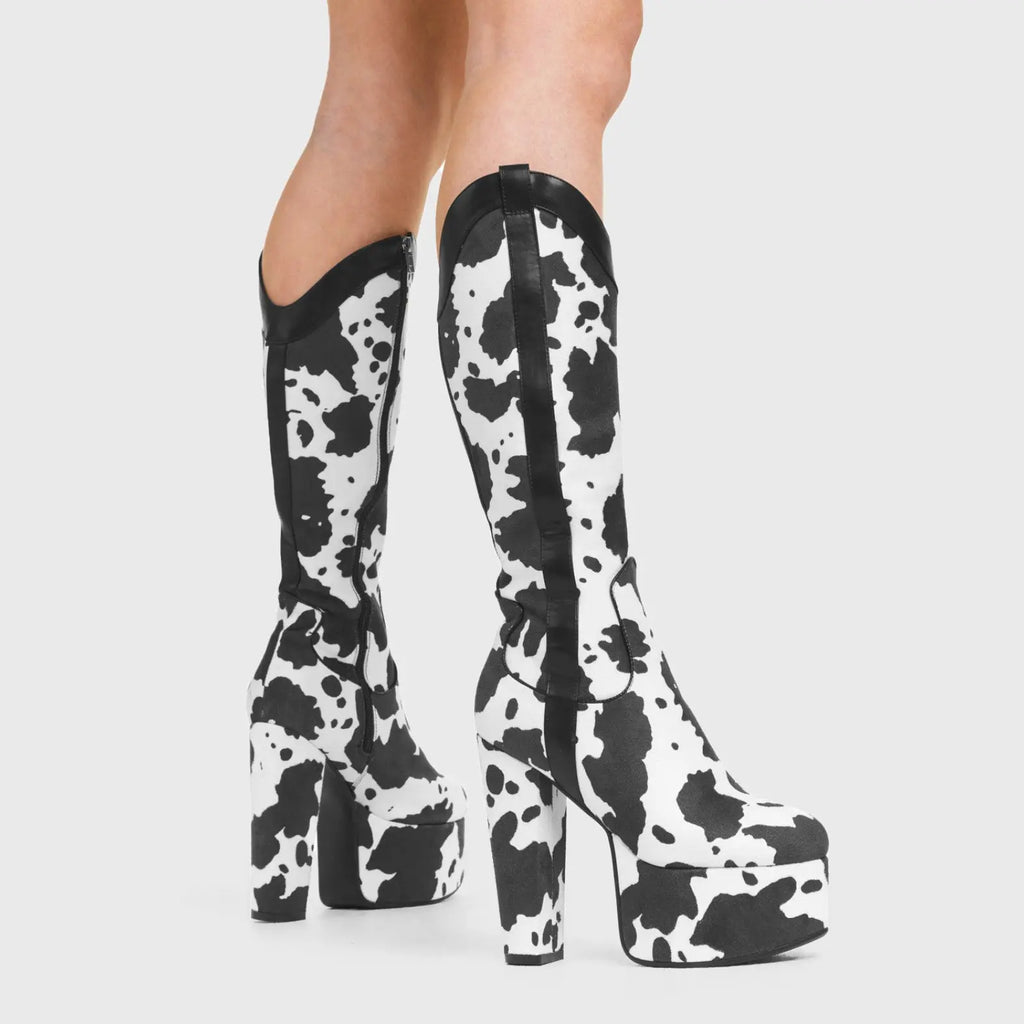 Cowgirl Platform Knee High Boots lamodawebsite