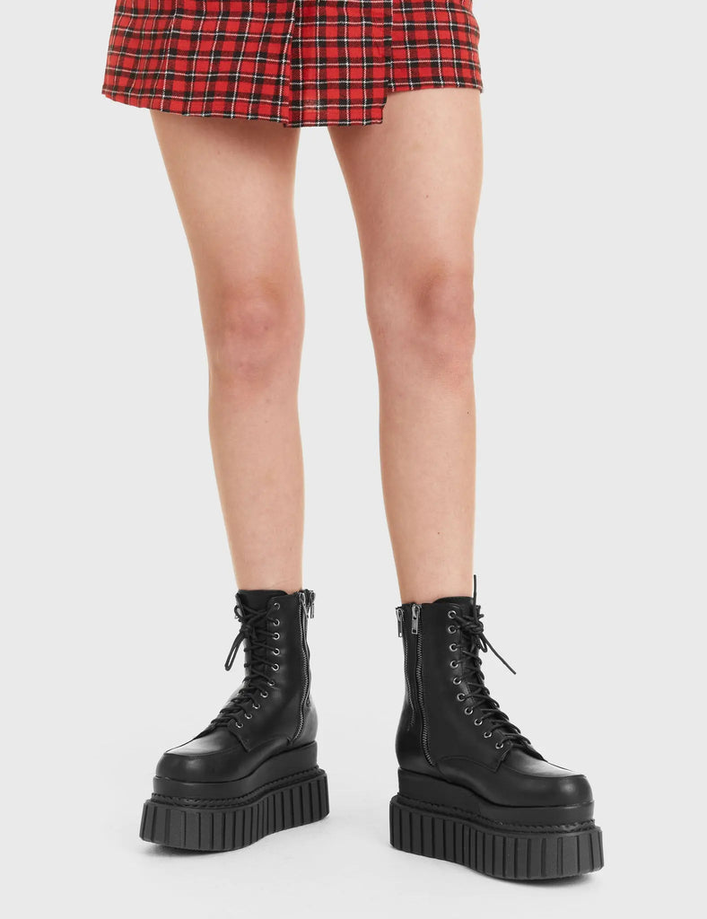 Declined Chunky Ankle Creeper Boots LAMODA