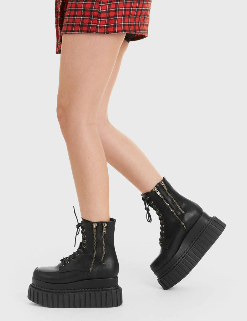Declined Chunky Ankle Creeper Boots LAMODA