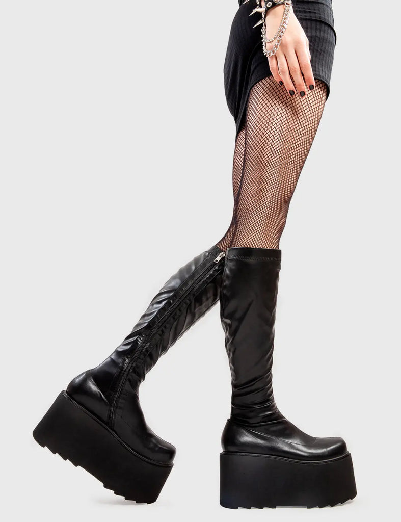FYI Chunky Platform Knee High Boots LAMODA
