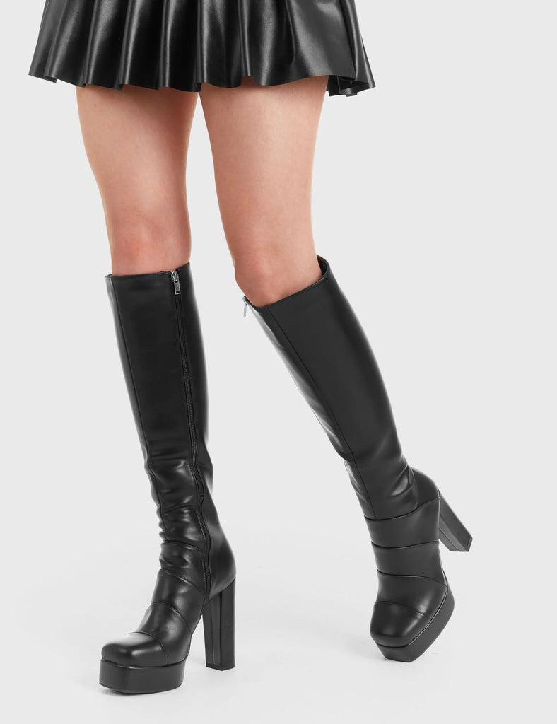Fashionably Late Platform Knee High Boots LAMODA