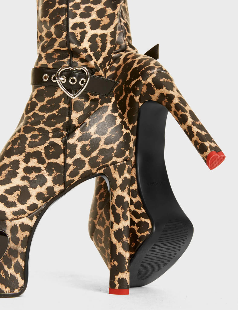 Fuzzy Platform Knee High Boots LAMODA