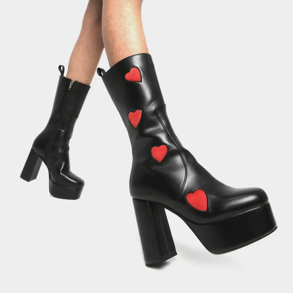 Game Of Love Platform Calf Boots lamodawebsite