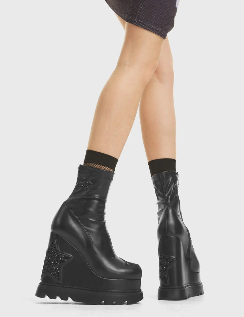 Hands Down Chunky Platform Ankle Boots LAMODA