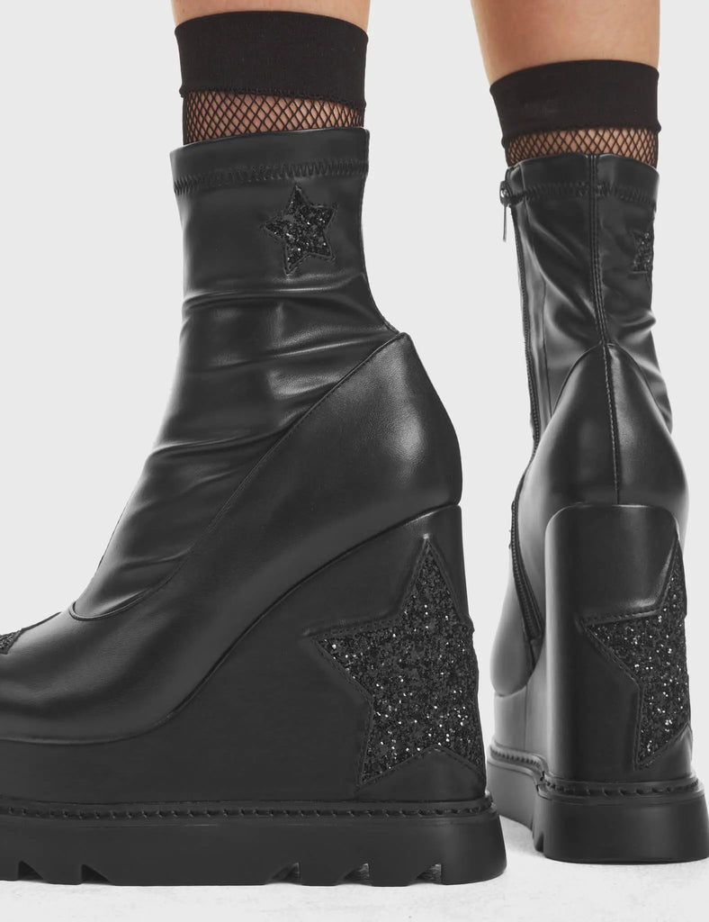 Hands Down Chunky Platform Ankle Boots LAMODA