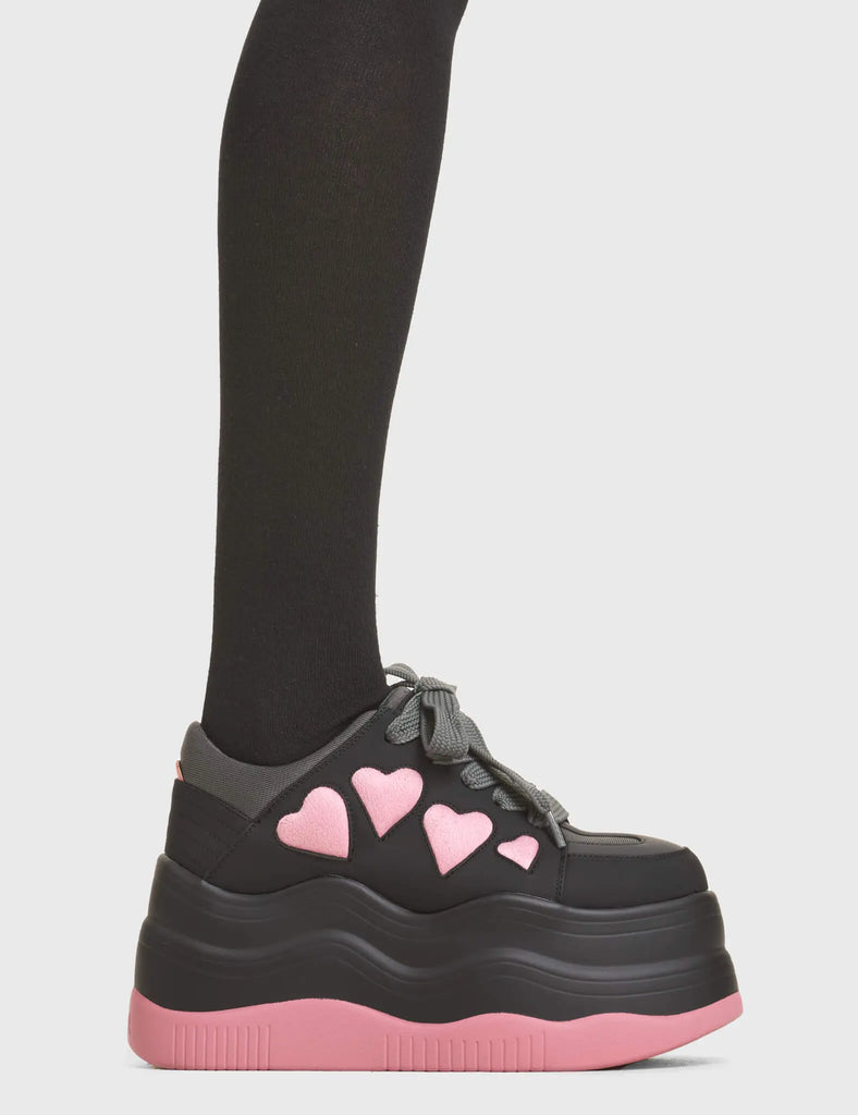Heart On My Sleeve Chunky Platform Sneakers LAMODA