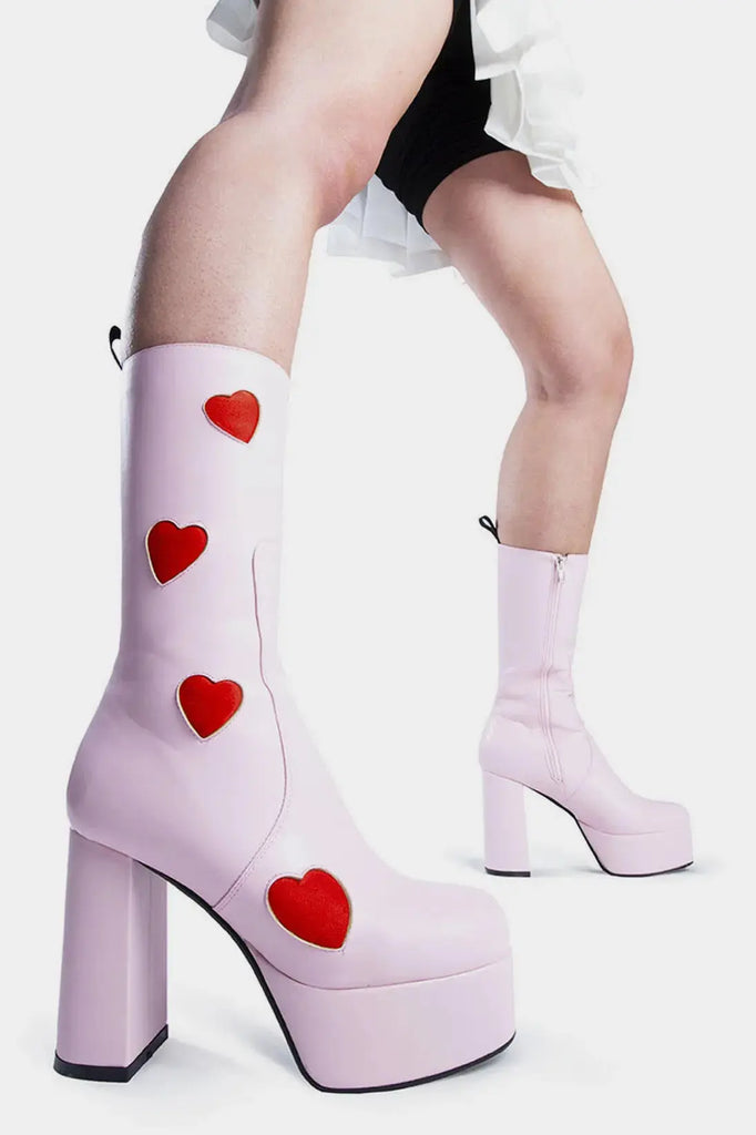 Game Of Love Platform Calf Boots lamodawebsite