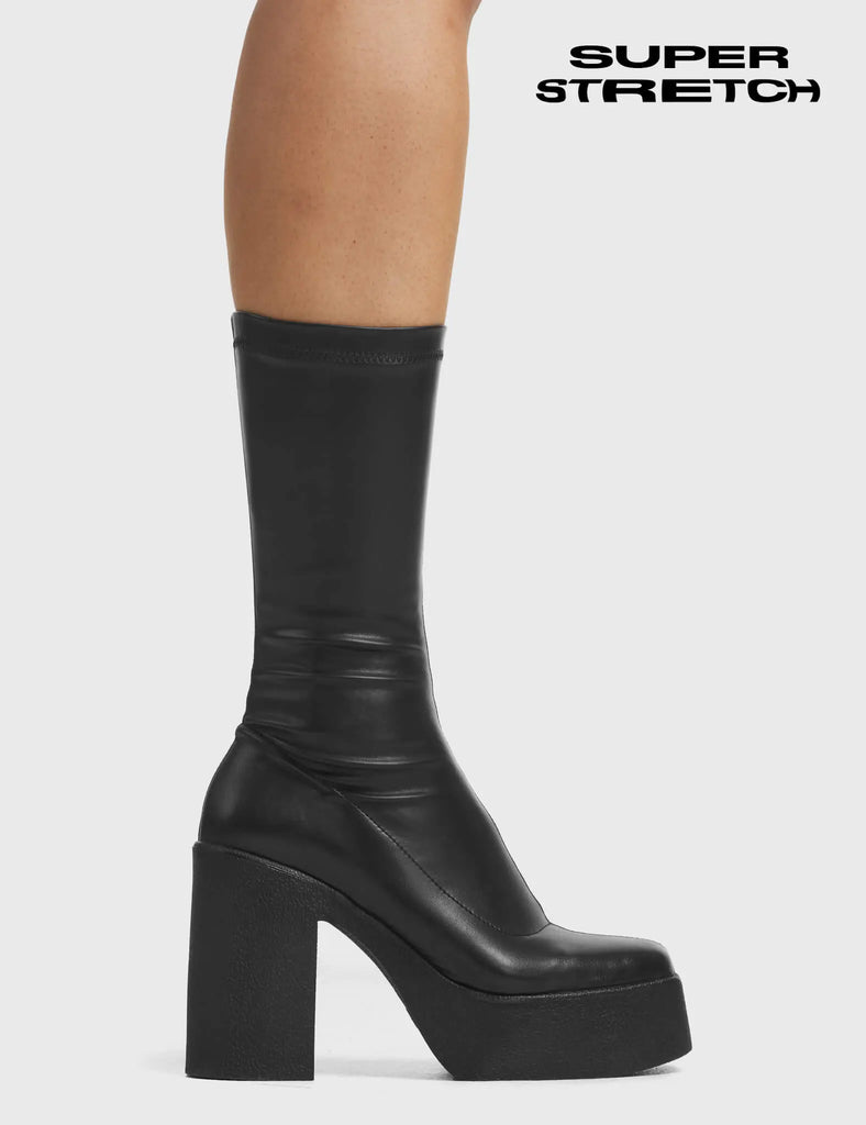 Holler Back Super Stretch Platform Calf Boots LAMODA