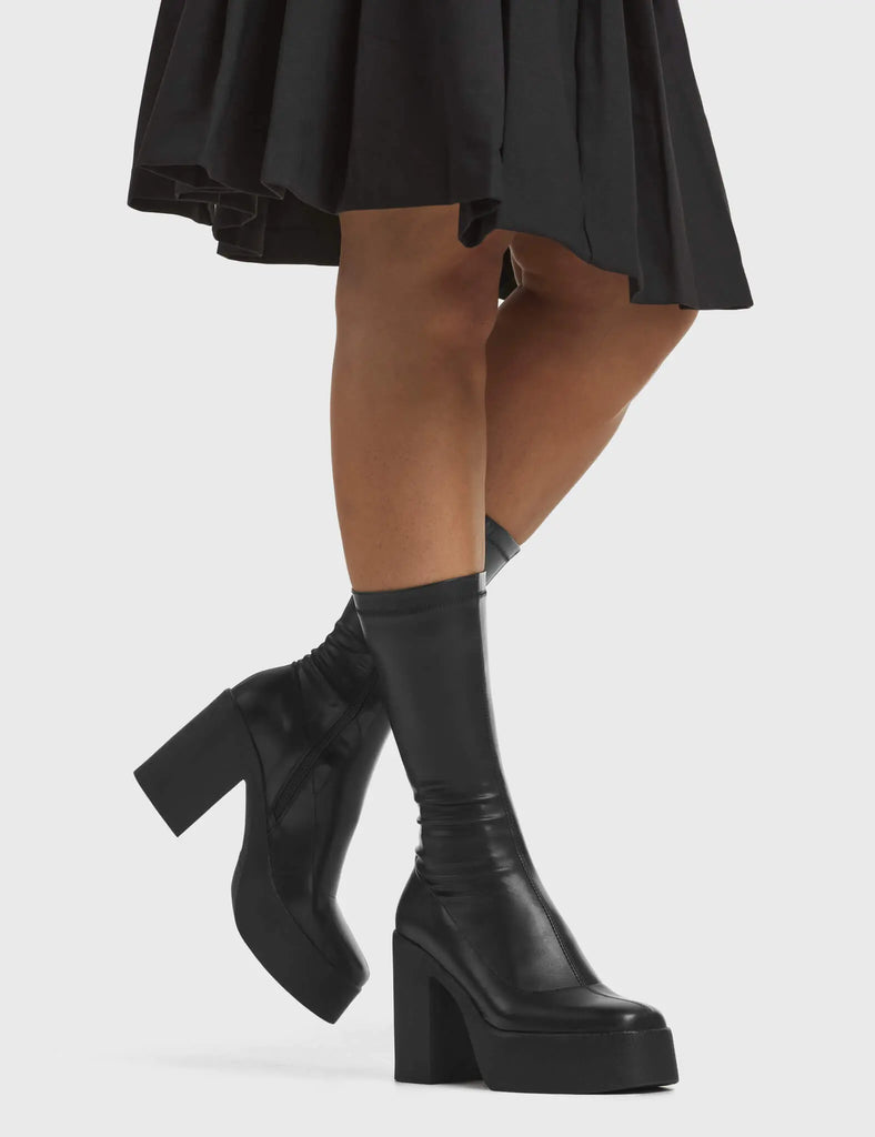 Holler Back Super Stretch Platform Calf Boots LAMODA