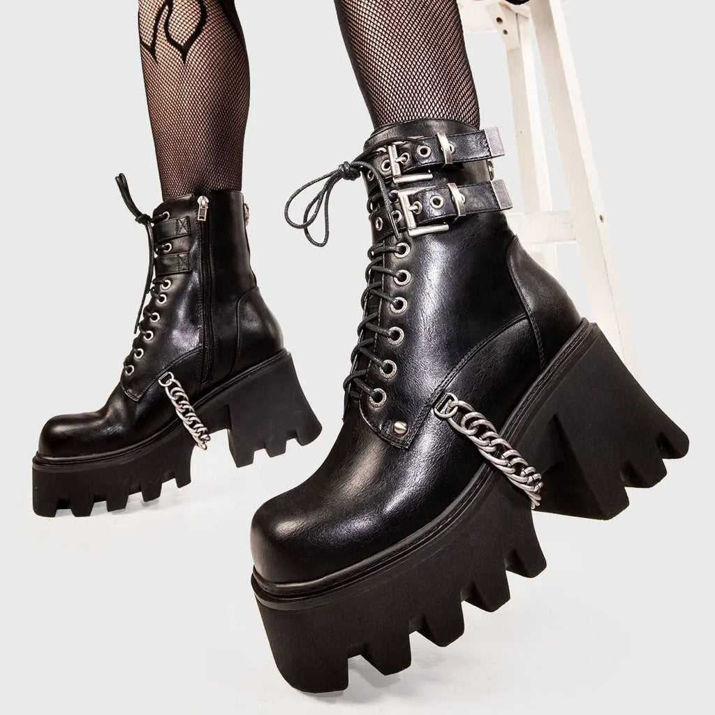 Hostages Chunky Platform Ankle Boots lamodawebsite
