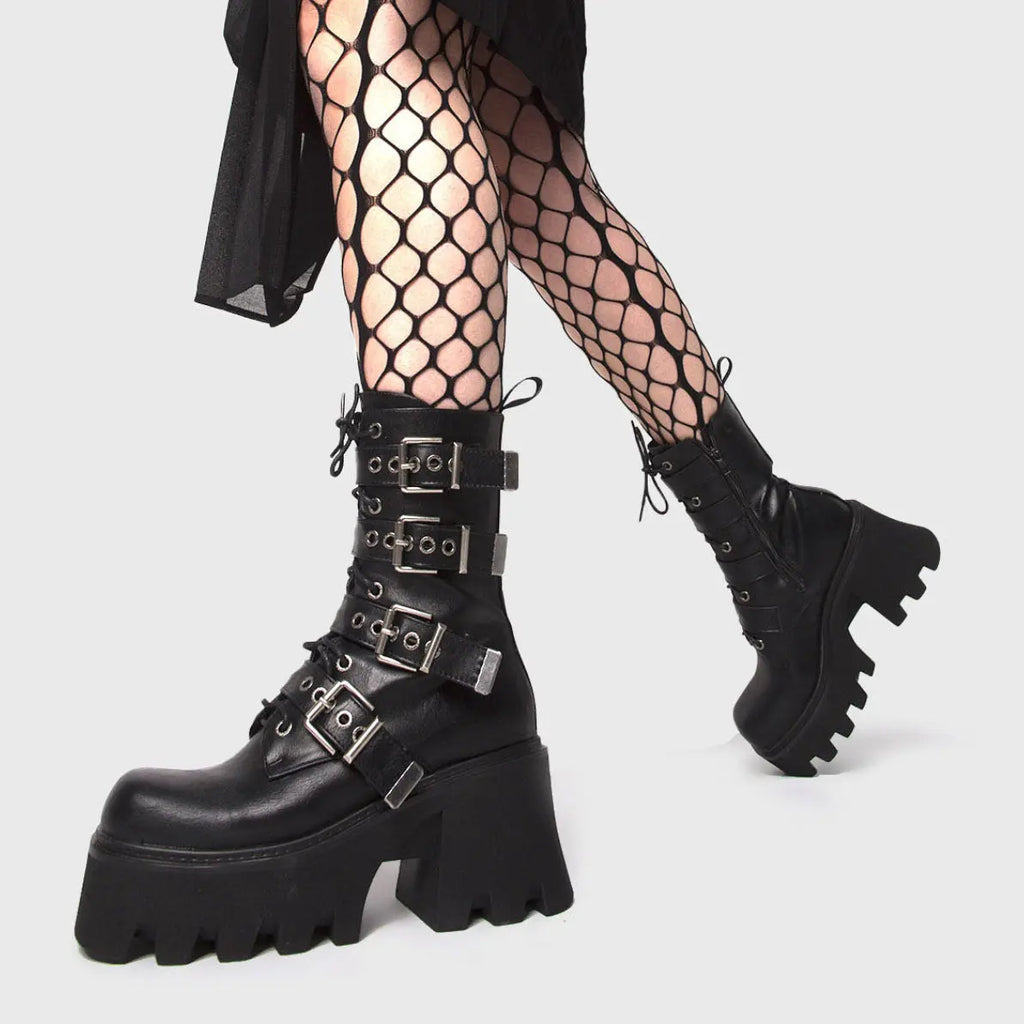 Hysteria Chunky Platform Ankle Boots lamodawebsite