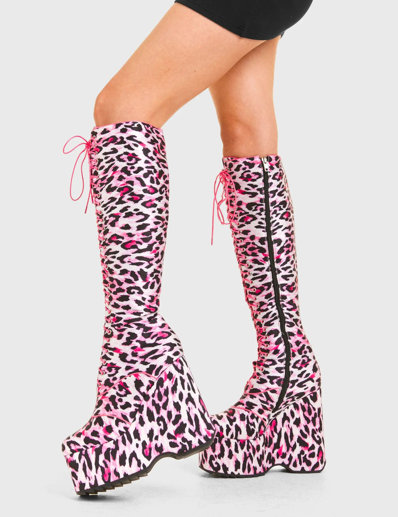 Kiss City Chunky Platform Knee High Boots LAMODA