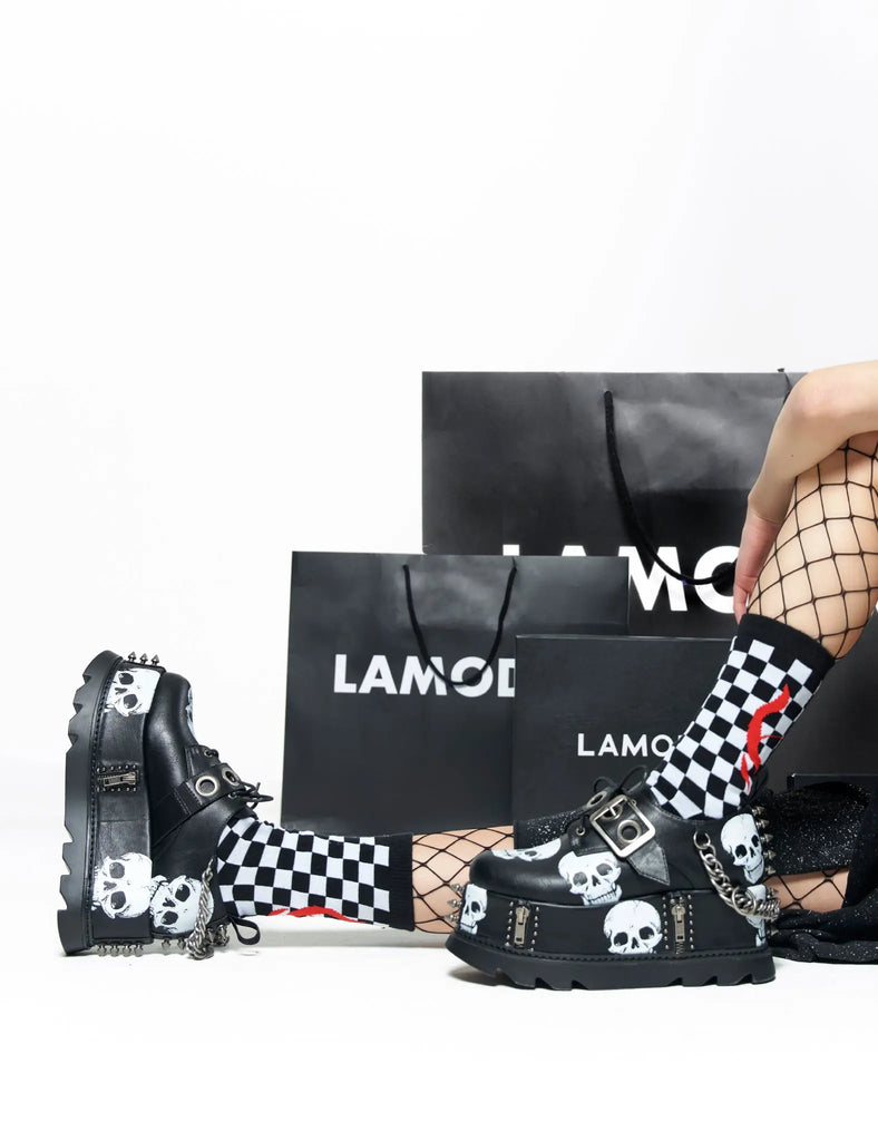 Maniac Chunky Platform Wedge Shoes lamodawebsite