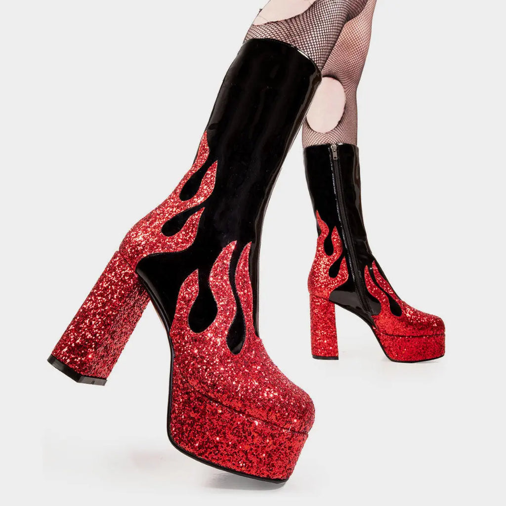 Miami Platform Calf Boots lamodawebsite