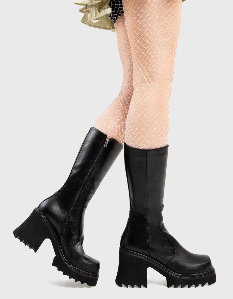 Mind Pool Chunky Platform Calf Boots lamodawebsite