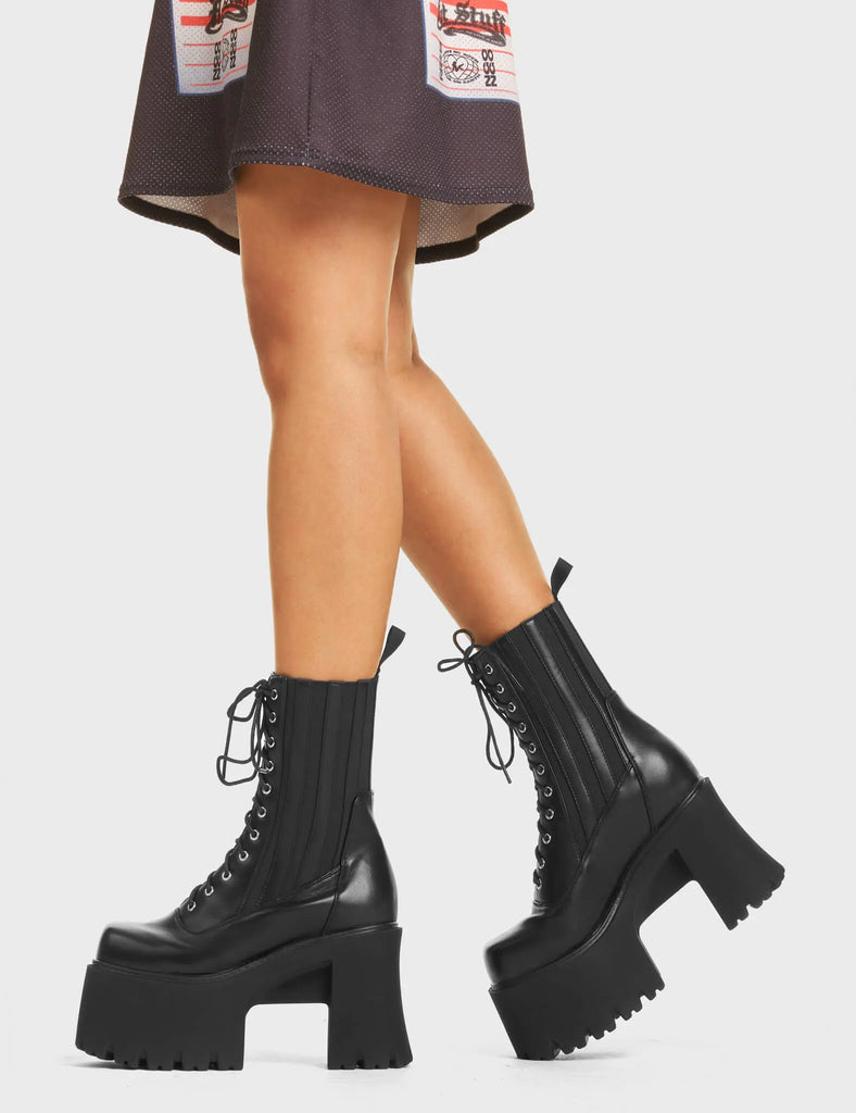 Mislead Me Chunky Platform Ankle Boots LAMODA