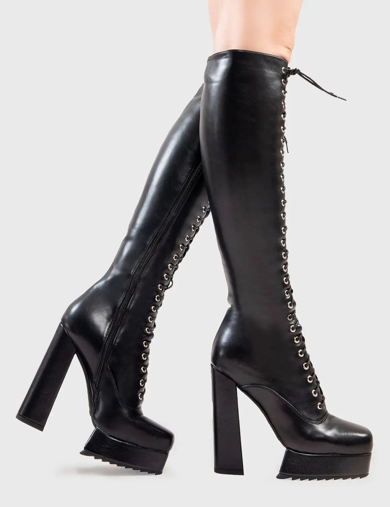 Mounting Favours Platform Knee High Boots lamodawebsite