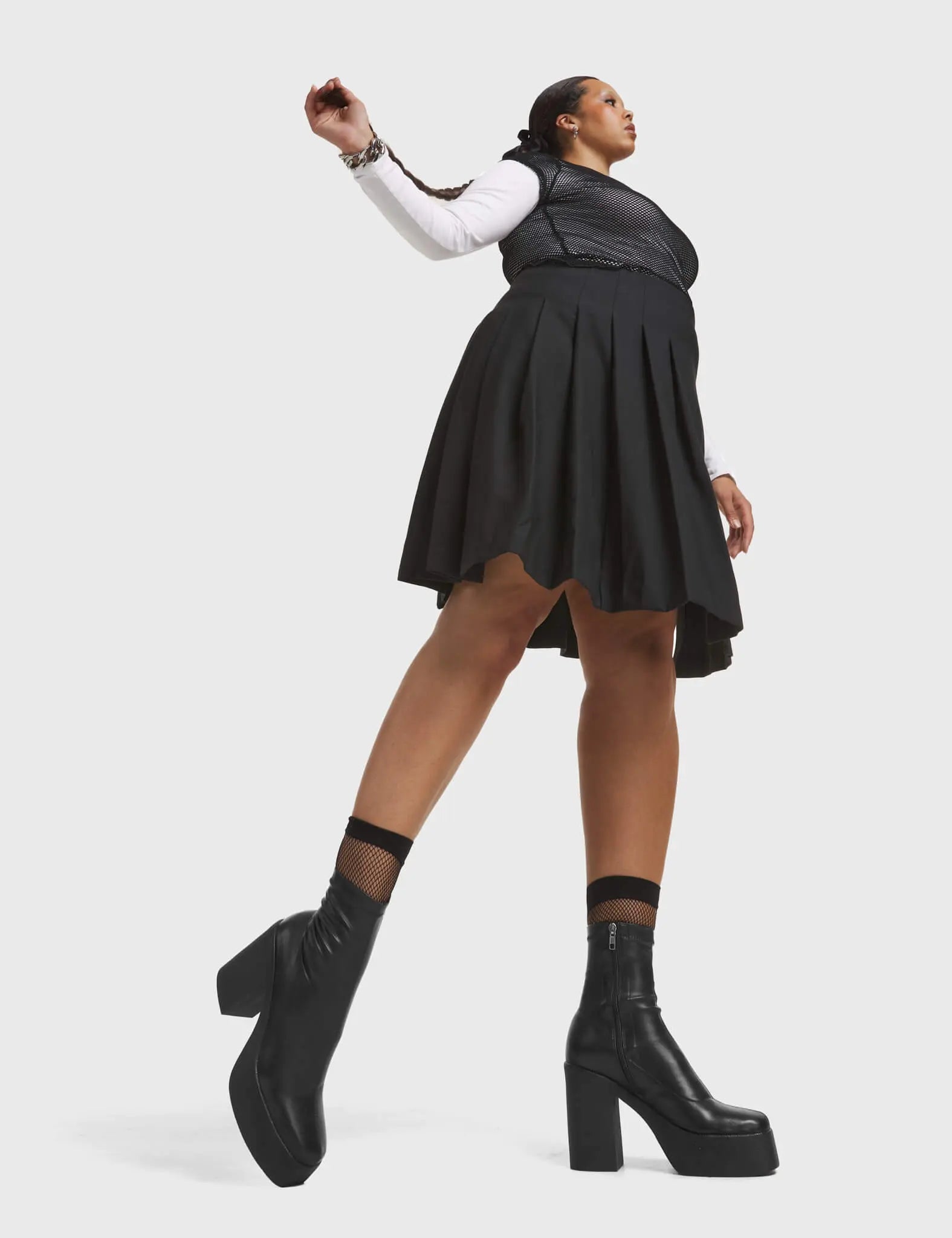 Platform Ankle Black Stretchy Ankle Boots My Hero Super Stretch