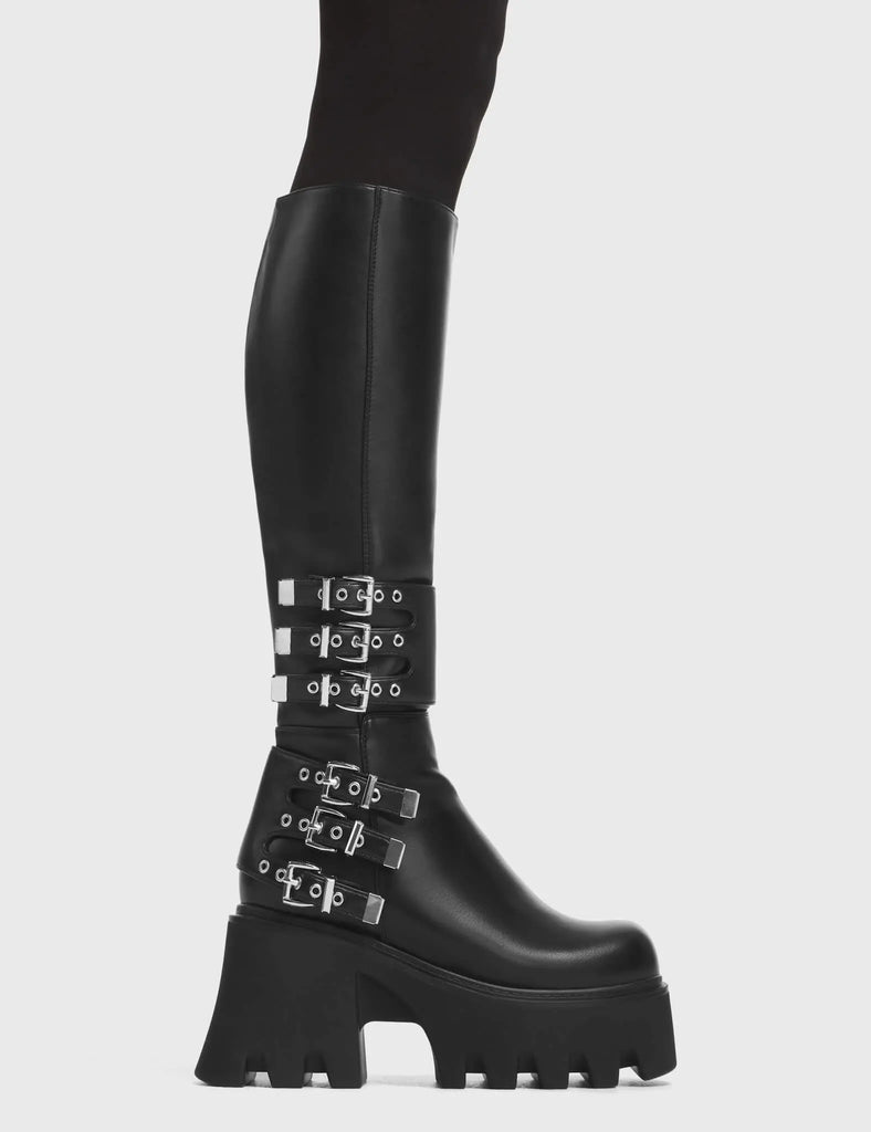 My Prince Chunky Platform Knee High Boots LAMODA