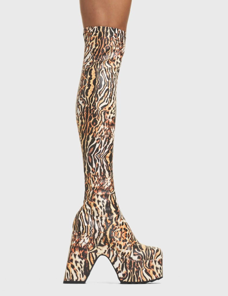 Not Your Worry Platform Thigh High Boots LAMODA