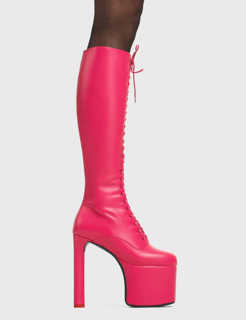 Nowhere To Run Platform Knee High Boots LAMODA