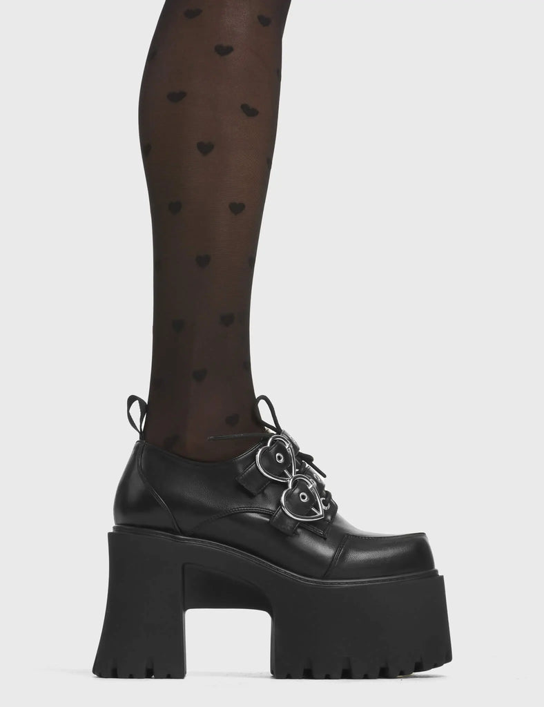 Open Heart Chunky Platform Shoes LAMODA