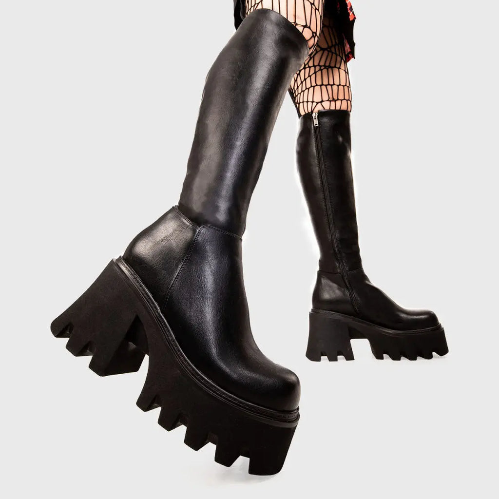 Ready Chunky Platform Knee High Boots lamodawebsite