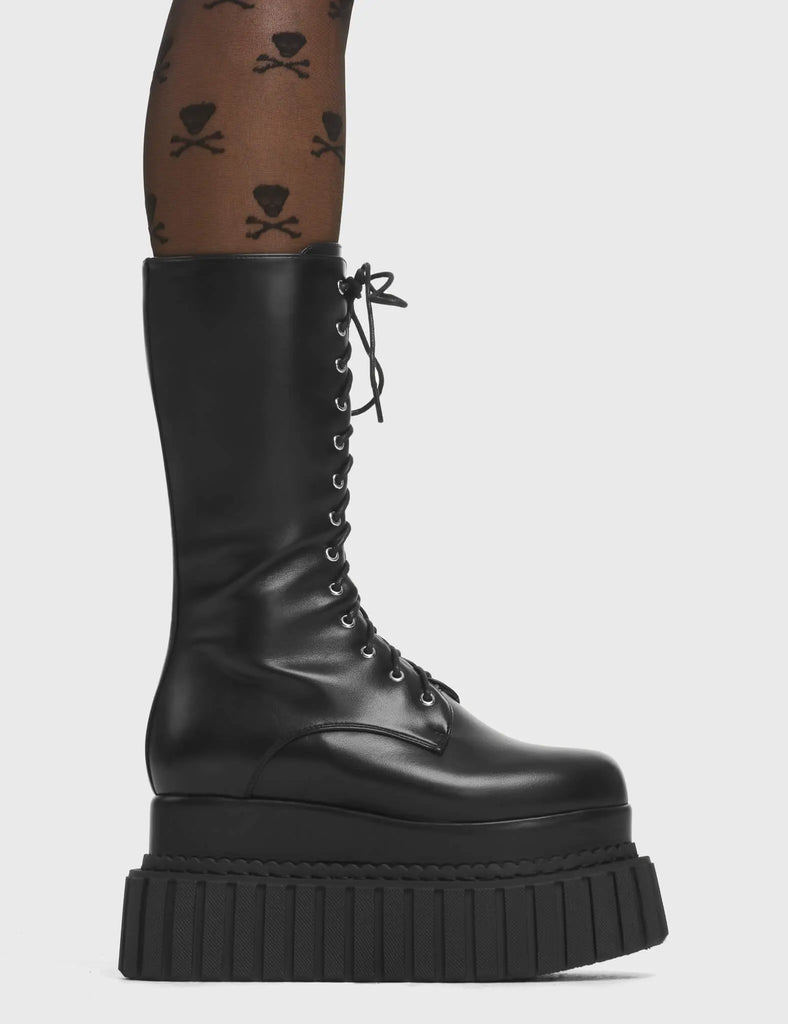 Rock Out Chunky Creeper Calf Boots LAMODA