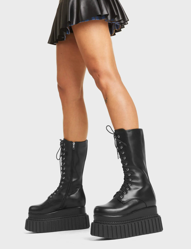 Rock Out Chunky Creeper Calf Boots LAMODA
