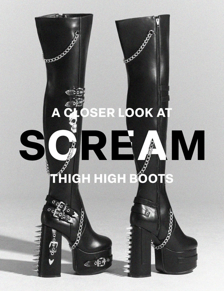 Scream Platform Thigh High Boots lamodawebsite