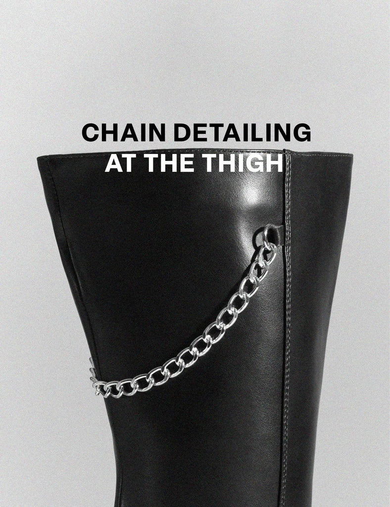 Scream Wide Calf Platform Thigh High Boots lamodawebsite