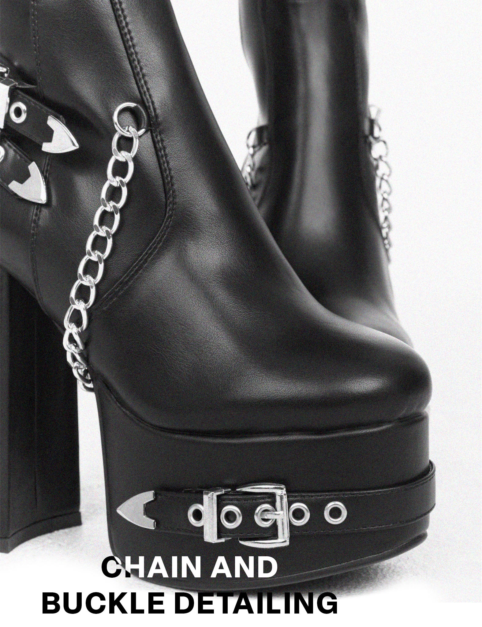 Lamoda Scream Platform Thigh High Boots Vegan Leather