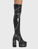 Scream Wide Calf Platform Thigh High Boots