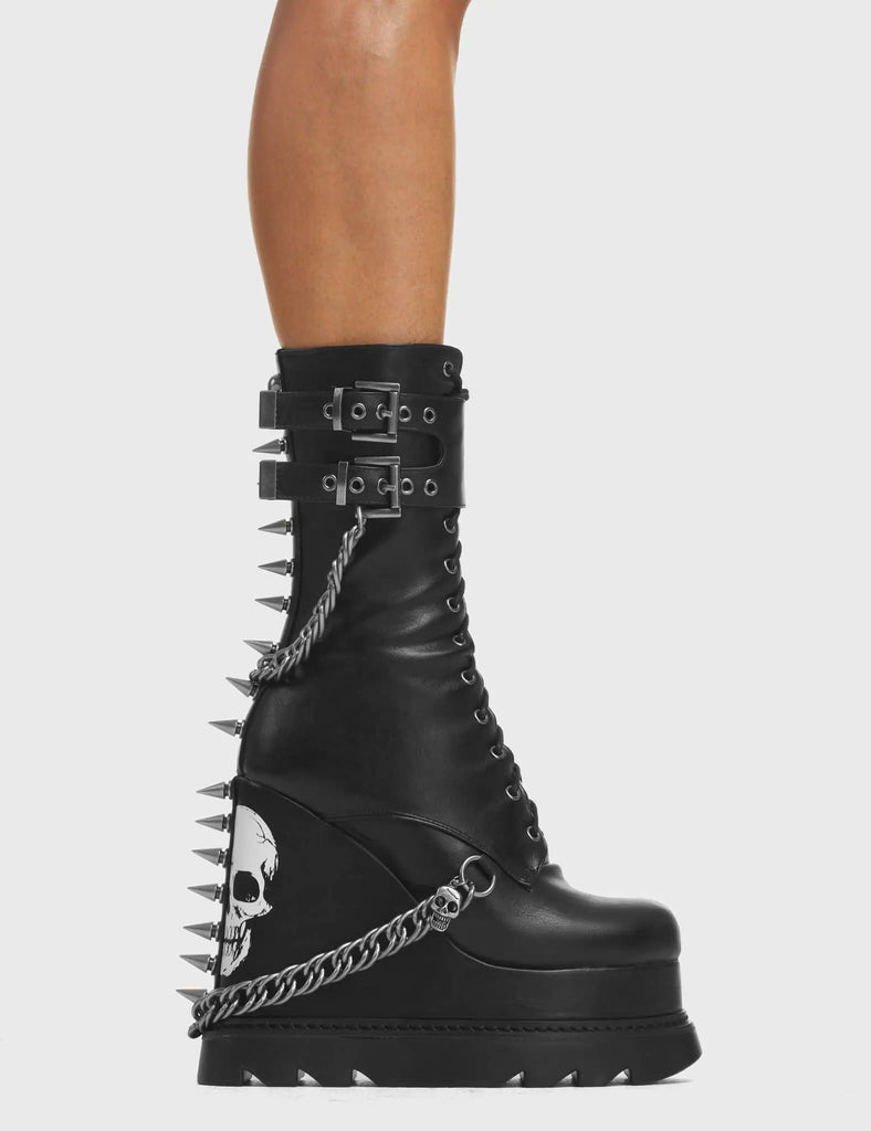 She's Dangerous Chunky Platform Ankle Boots lamodawebsite