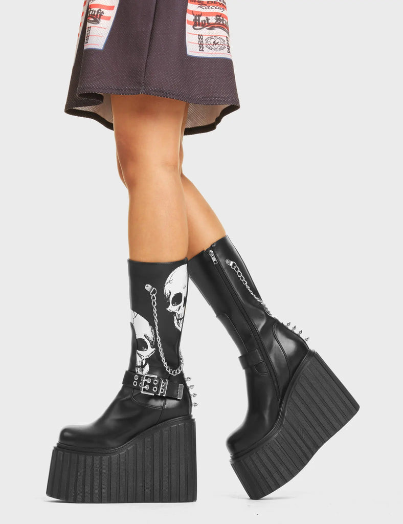 Shivering Chunky Platform Creeper Calf Boots LAMODA
