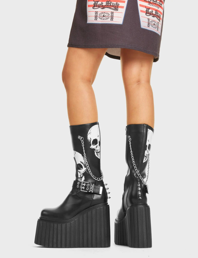 Shivering Chunky Platform Creeper Calf Boots LAMODA
