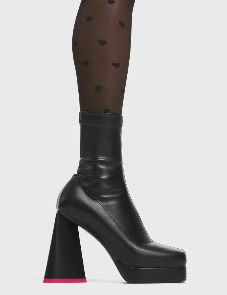 So Chic Platform Ankle Boots LAMODA